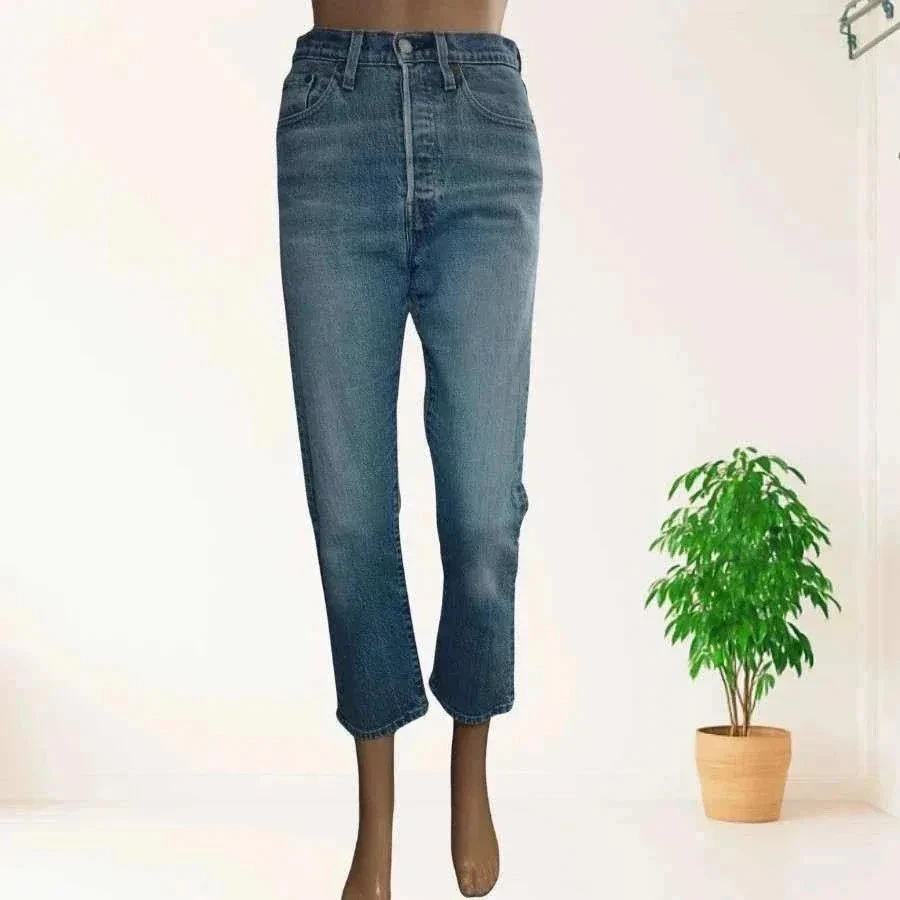 Levi's premium 501 - straight crop-snit - hoge taille - rekbaar - zeer goede staat – photo 3